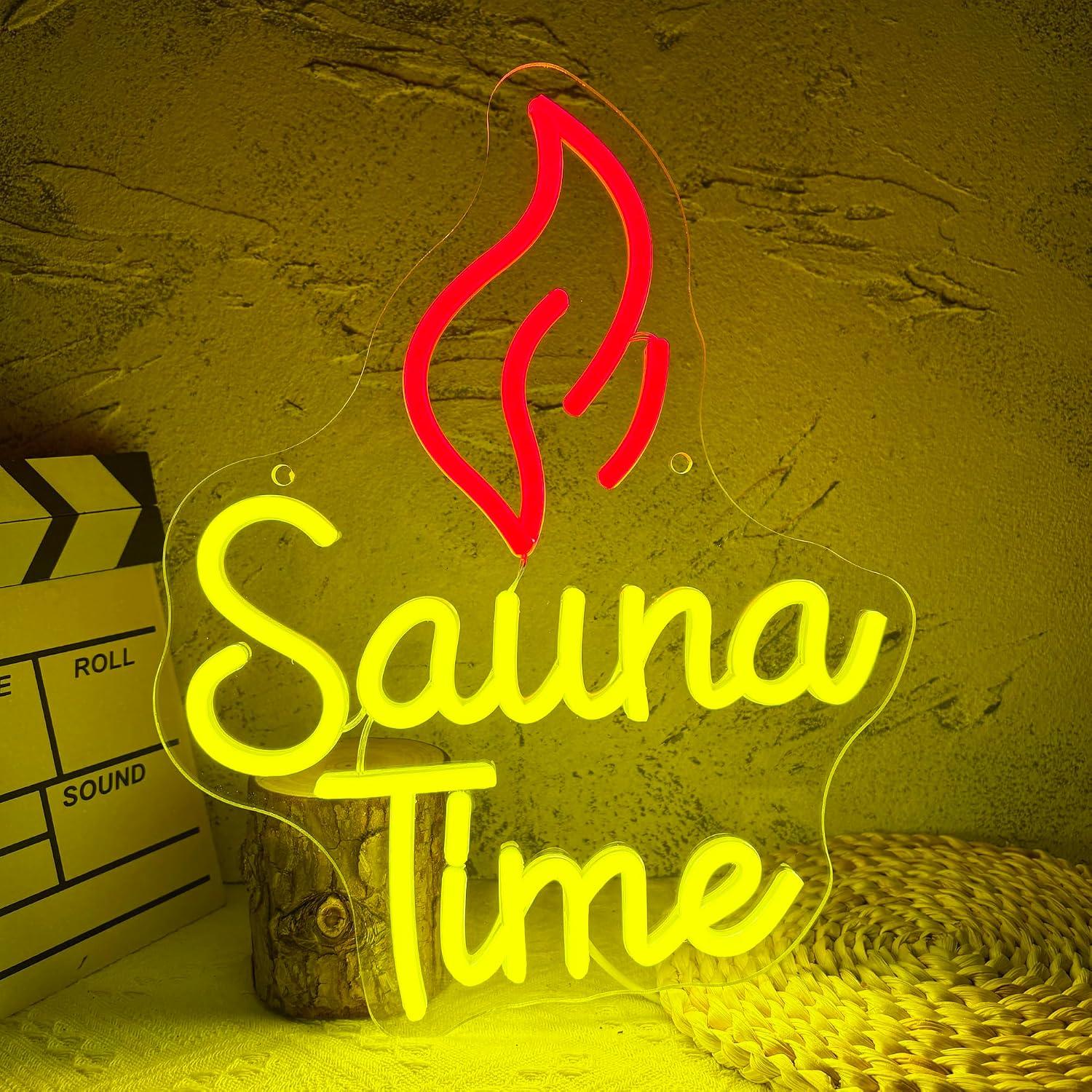 Spa Wellness Gym - Sauna Time Neon Sign USB LED