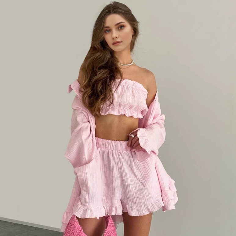 Loose Fit Three Set Long Sleev - Bathrobe 评论和价格