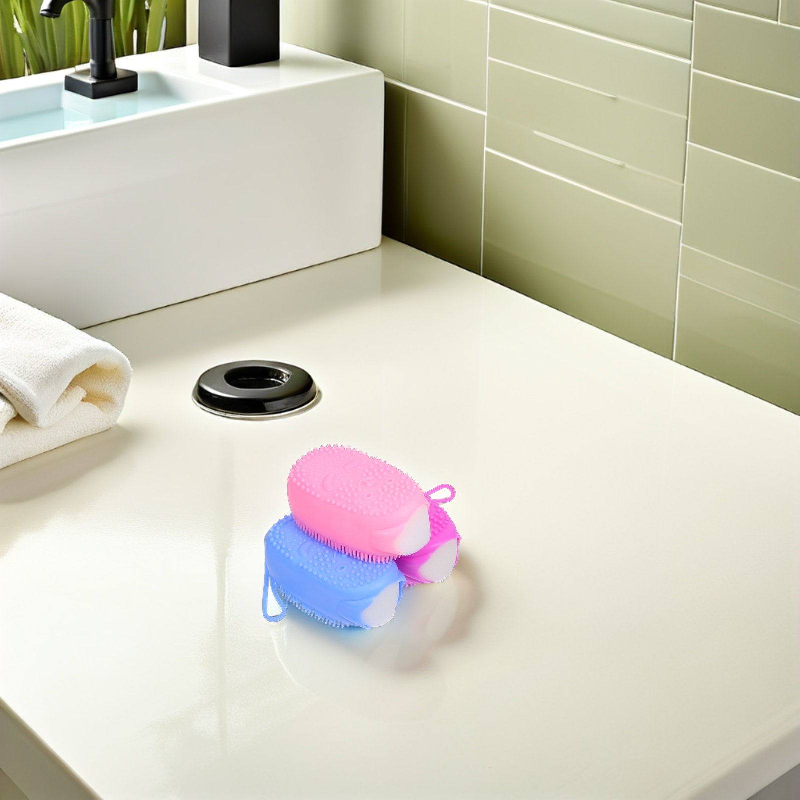 3Pcs Silicone Shower Brush Dua - Body Brush 评论和价格