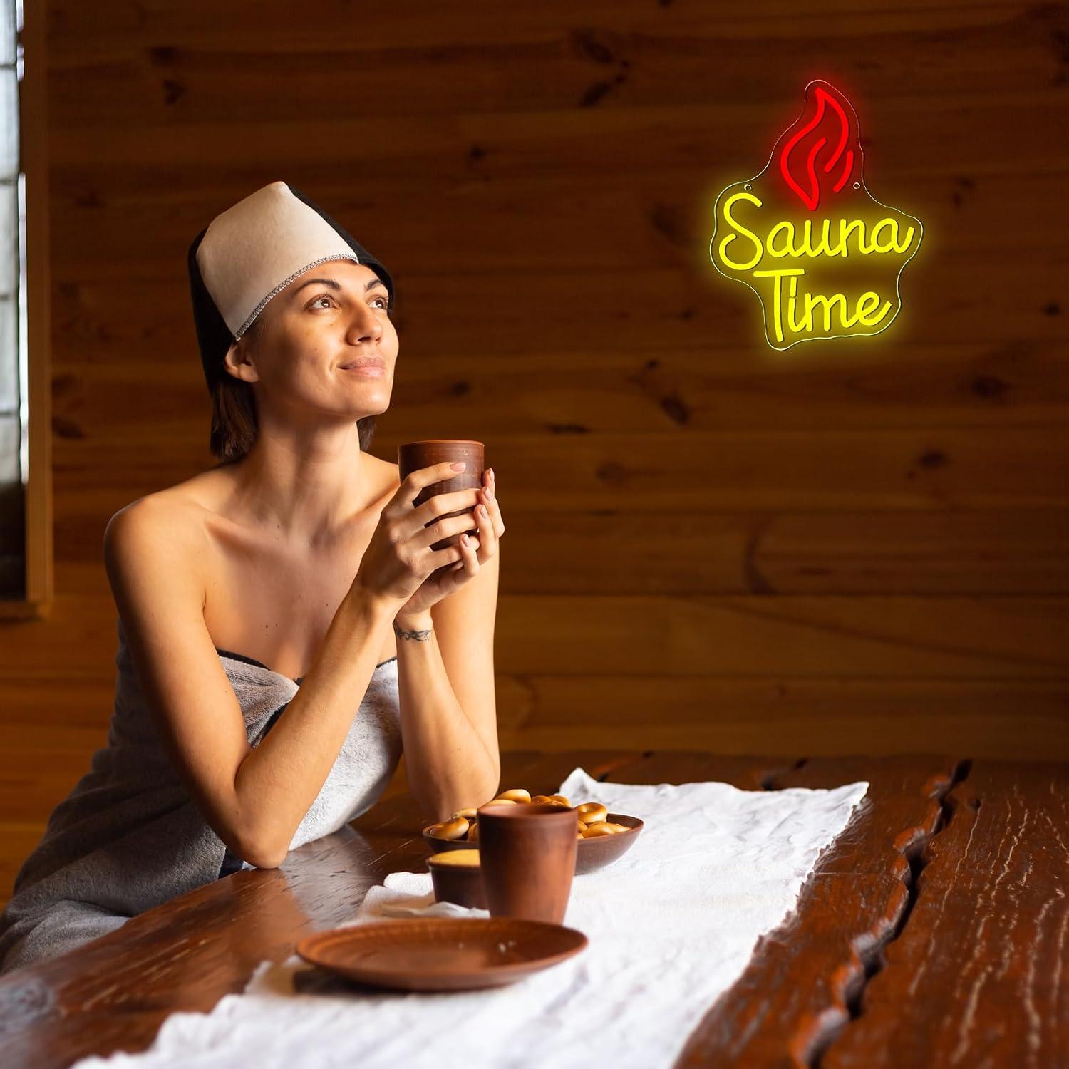Sauna Time Neon Sign USB LED L - Spa Wellness Gym 评论和价格