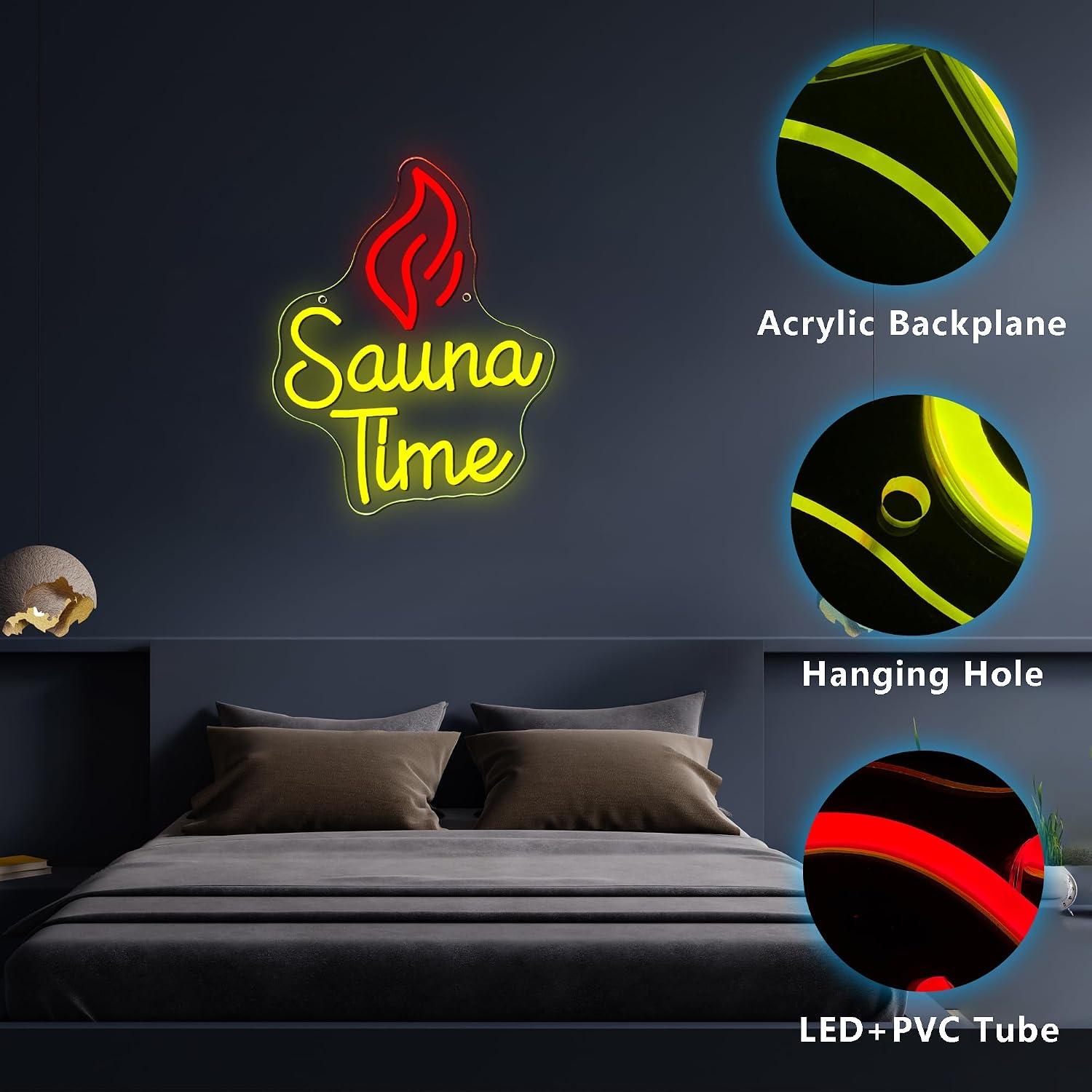 Sauna Time Neon Sign USB LED L - Spa Wellness Gym 评论和价格
