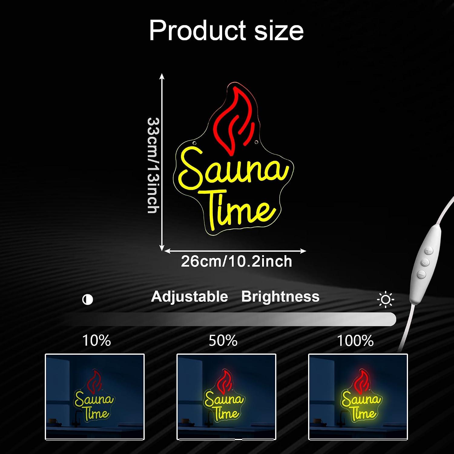 Sauna Time Neon Sign USB LED L - Spa Wellness Gym 评论和价格